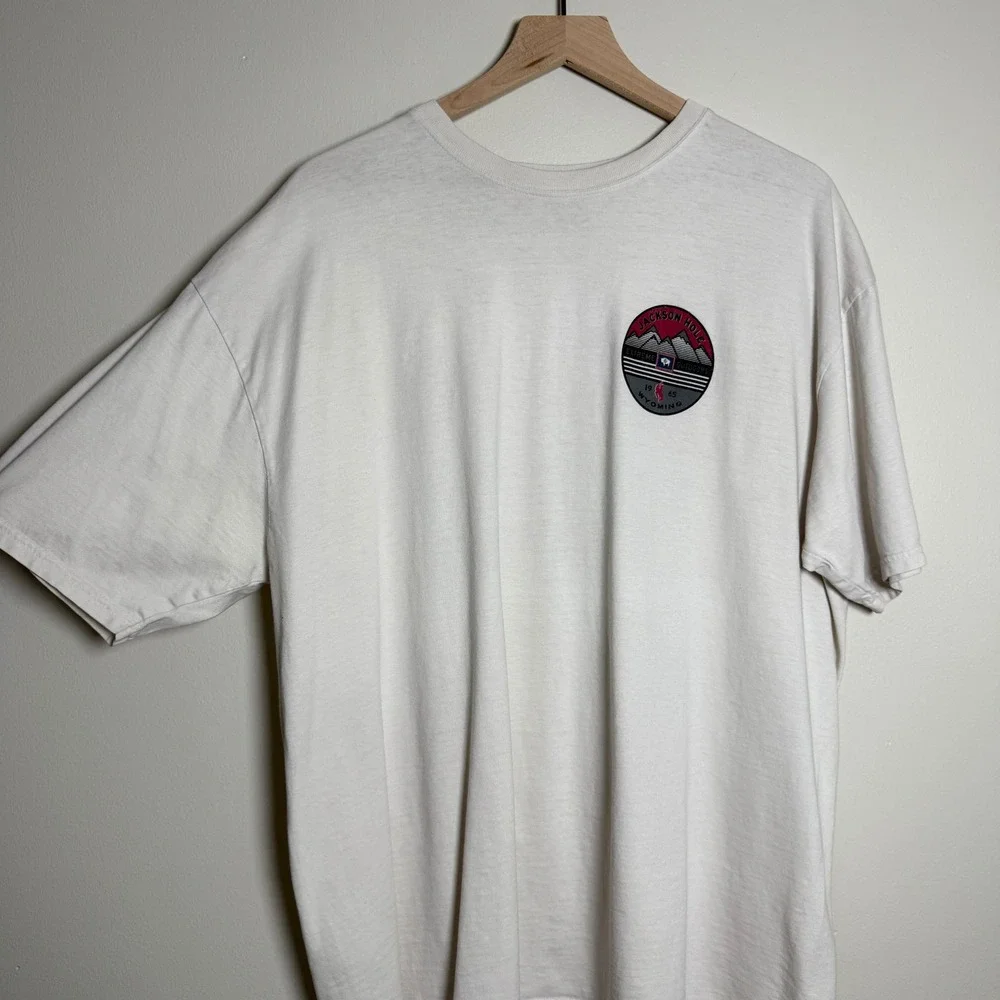 Blue 84 Mens T-Shirt XL Beige Jackson Hole Wyoming Graphic Western‎ Cowboy